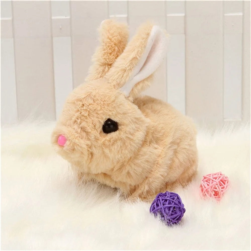 Electronic Plush Rabbit Toy My Realistic Bunny Toy, Bunny Realistic Bunny Interactive Plush With Wiggle Ears  Cute Electric Pet for Kids Birthday Gifts Random Color