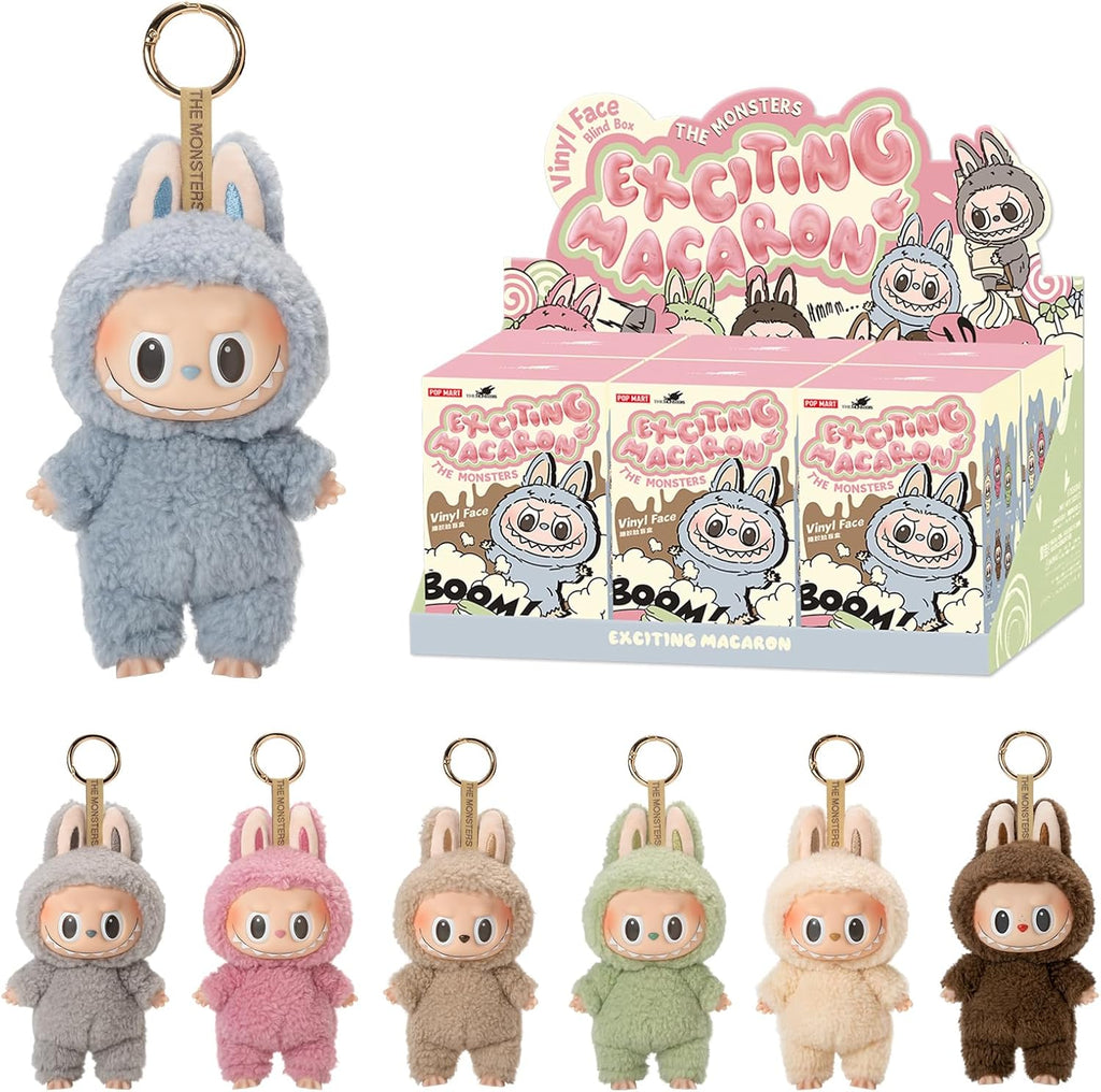 Labubu Original Pop Mart Labubu Doll Blind Box Plush Toy Binginto Energy Series Cute Soft Bunny Doll with Keychain for Kids Girls Boys Colorful Fluffy Labubu Character Key Ring Random Color