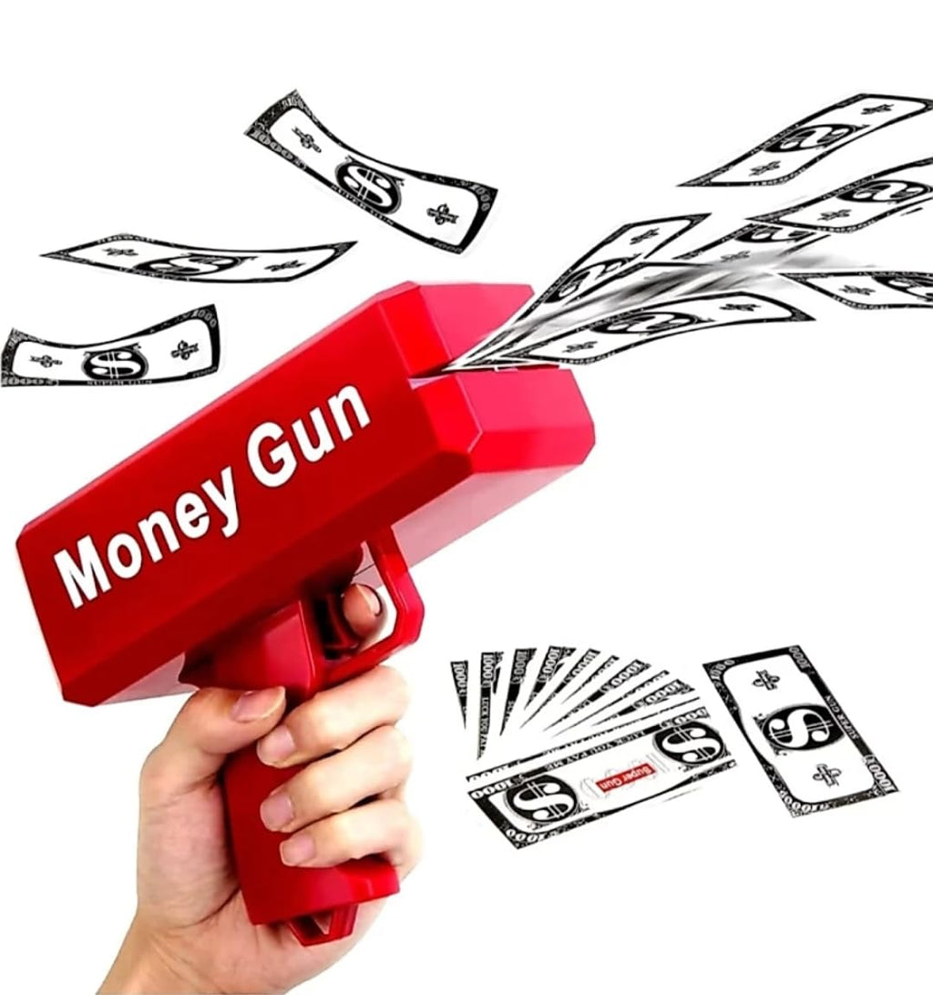 Supreme Rain Money Paper Spray Machine Toy Money with 100 Pcs Play Money Cash  Party Supplies Dollar  Cash Toy