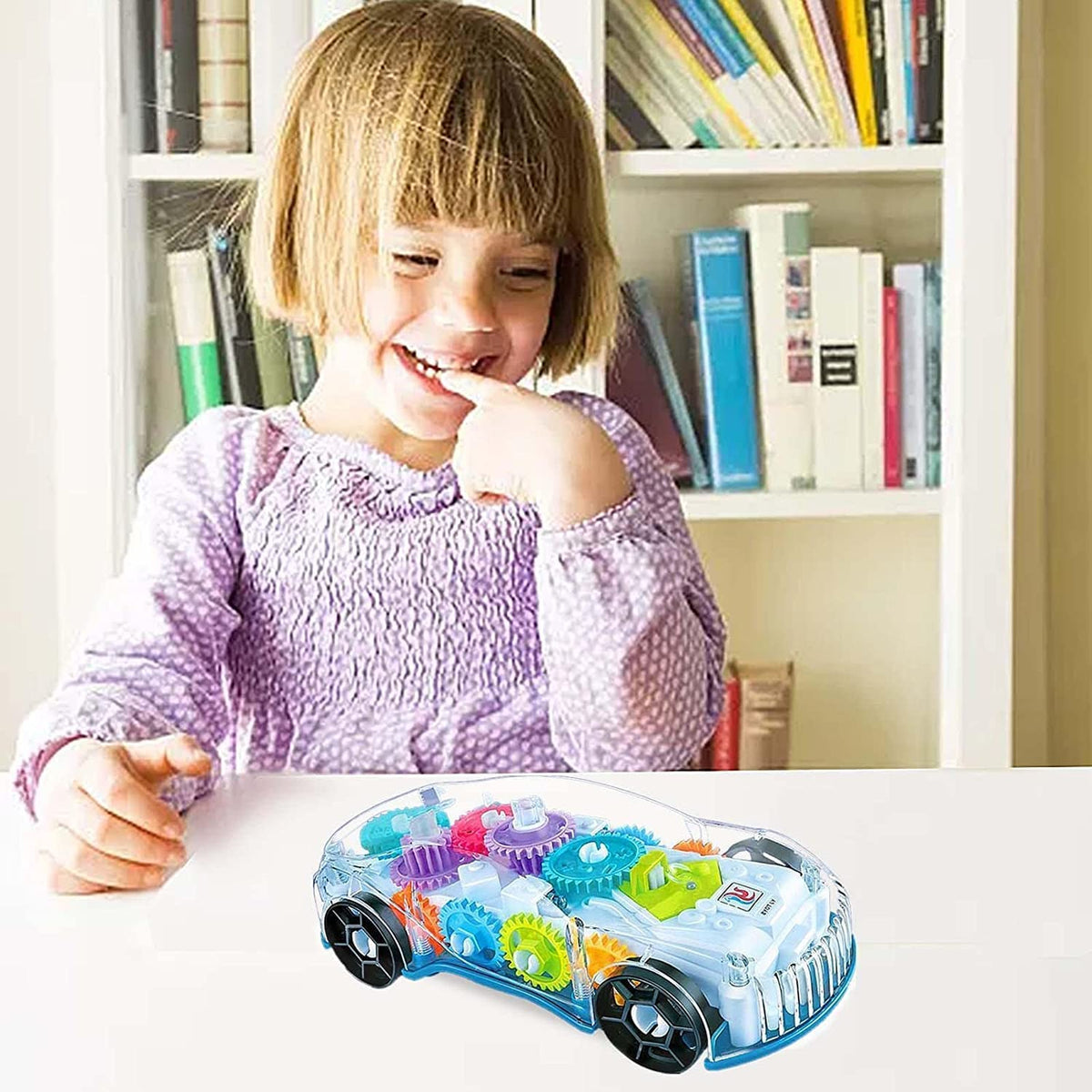 Rechargeable Storio 3D Baby Car Toy with 4 Channel, Gear Simulation Mechanical Car with Sound Music & Light Toys for Kids Boys & Girls, Multicolor