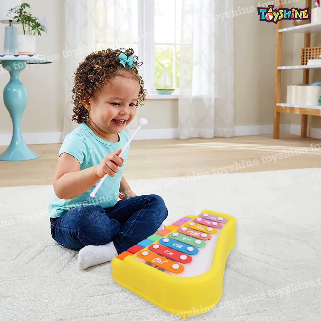 Large 8 keys 2 in1 Baby Piano Xylophone Toy for Toddlers Multicolored Key Keyboard Xylophone Piano Musical Piano Toy for Baby Kids Girls Boys