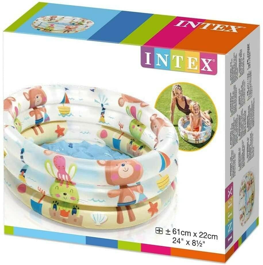 Intex Baby Inflatable Swimming Pool for Kids Kiddie Baby Party Play Pool Tub for Kids 24x8.5 Inches Kids Bath Tub For Children