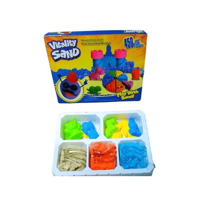 Pack of 4 Kinetic Sand with 4pcs Moulds/shapes 450g Different Colors Modeling Sand Play Set For Kids