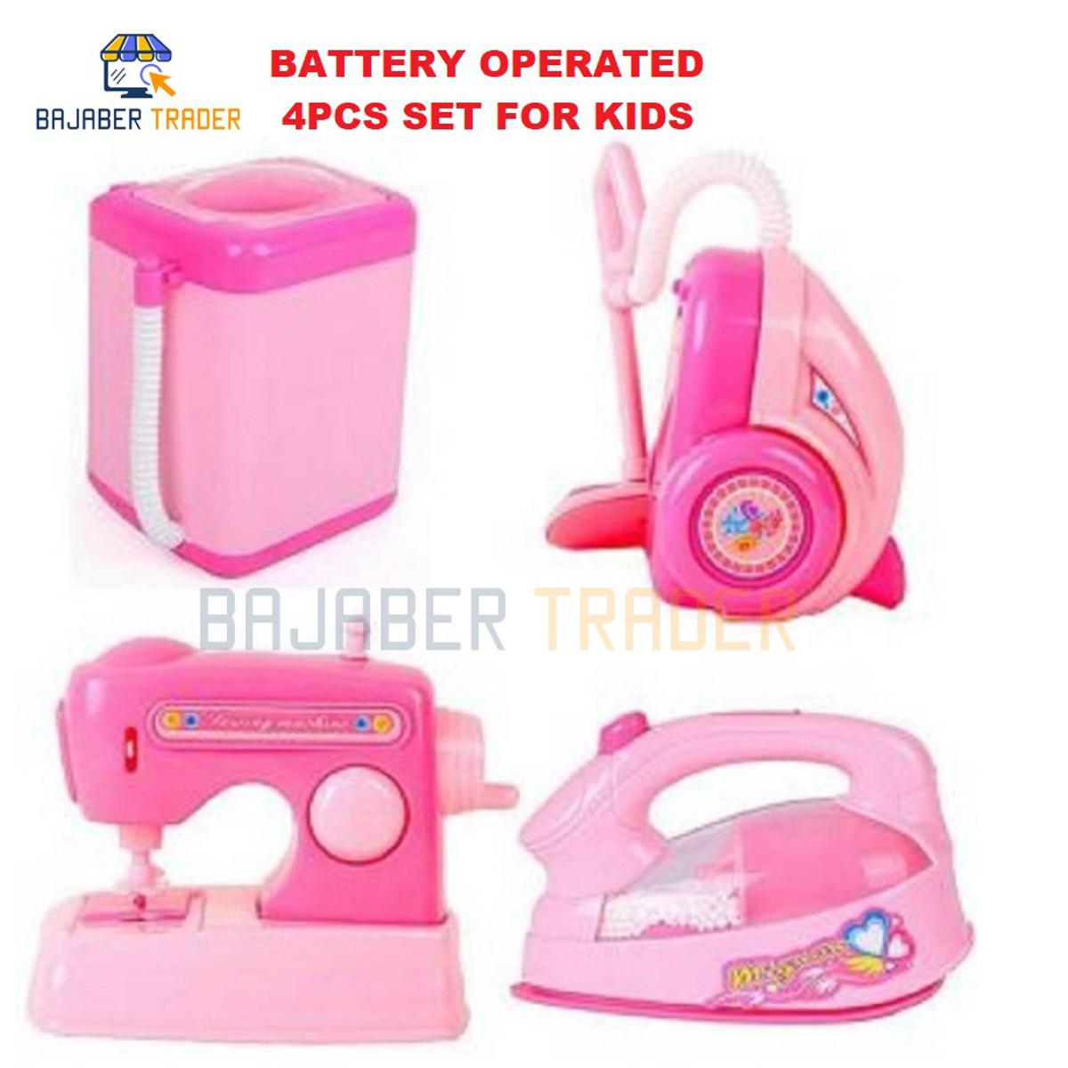 Kids Kitchen Household Pretend Play Set Toys For Kids Battery Operated (4PCS)