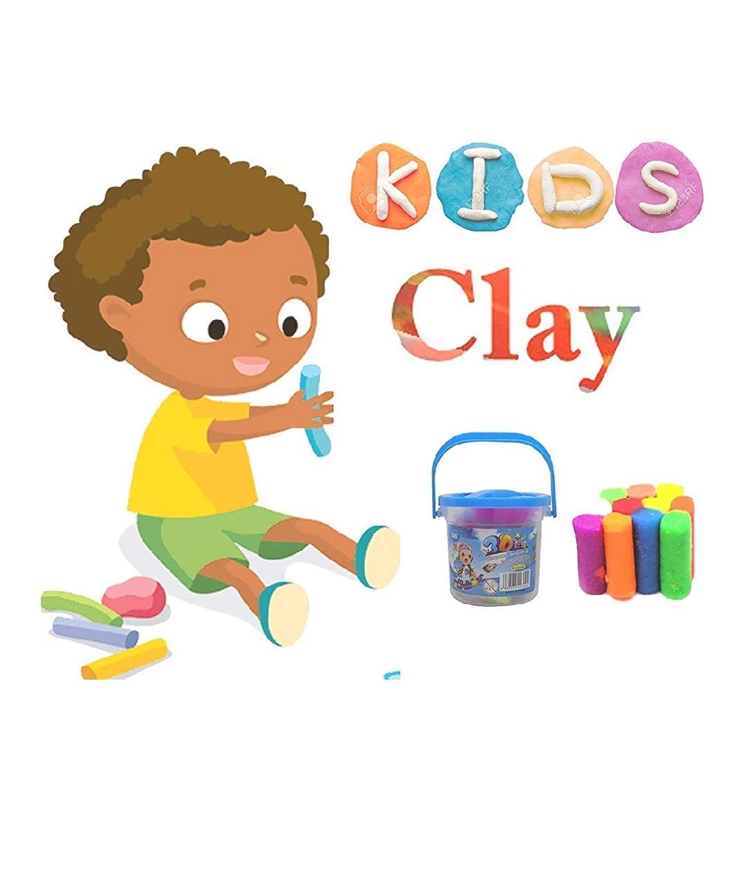 Modelling Clay Bucket for Kids With Mould Kids Play Dough Art Supplies for Kids Crafts Colorfull