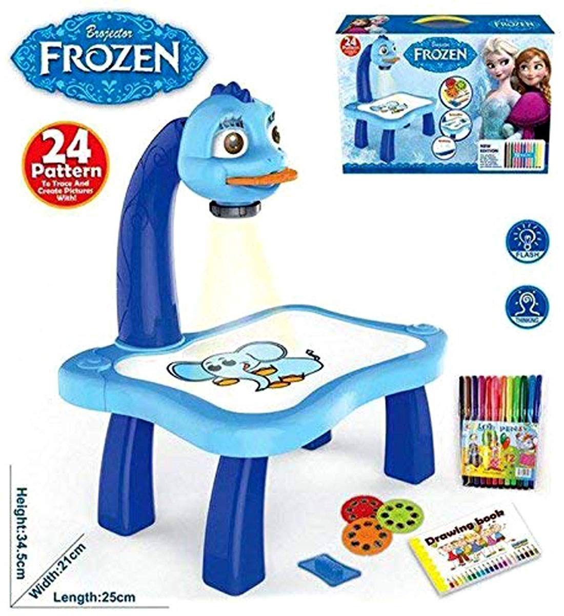 Children Painting Projection Drawing Board LED Projector Drawing Table Toys Kids Projector Painting Board Desk Projection Painting Toy Graffiti Early Education Writing Board Household Erasable Toys