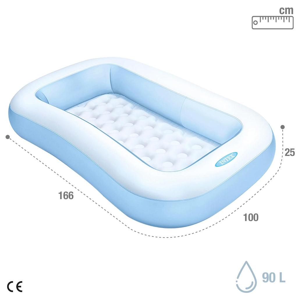 Intex 5.5FT Swimming Pool For Kids Rectangle Portable, Inflatable & Foldable Kids Swimming Pool Baby Bath Tub Water Pool for Kid and Adults Outdoor & Indoor Kids Bathing