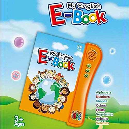 My English E-Book for Kids Toddler Early Learning Educational English Reading Book with Sound Alphabets Numbers Animals Fruits Shapes Vehicles & Colors