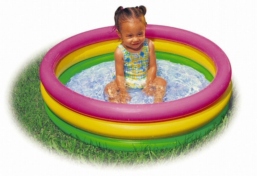 Intex Sunset Glow Baby Swimming Pool For Kids Inflatable 5' 4' 3' 2' Feet Baby Bath Tub Swimming Fun Play Pool