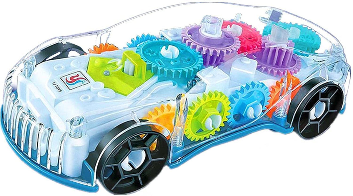Rechargeable Storio 3D Baby Car Toy with 4 Channel, Gear Simulation Mechanical Car with Sound Music & Light Toys for Kids Boys & Girls, Multicolor