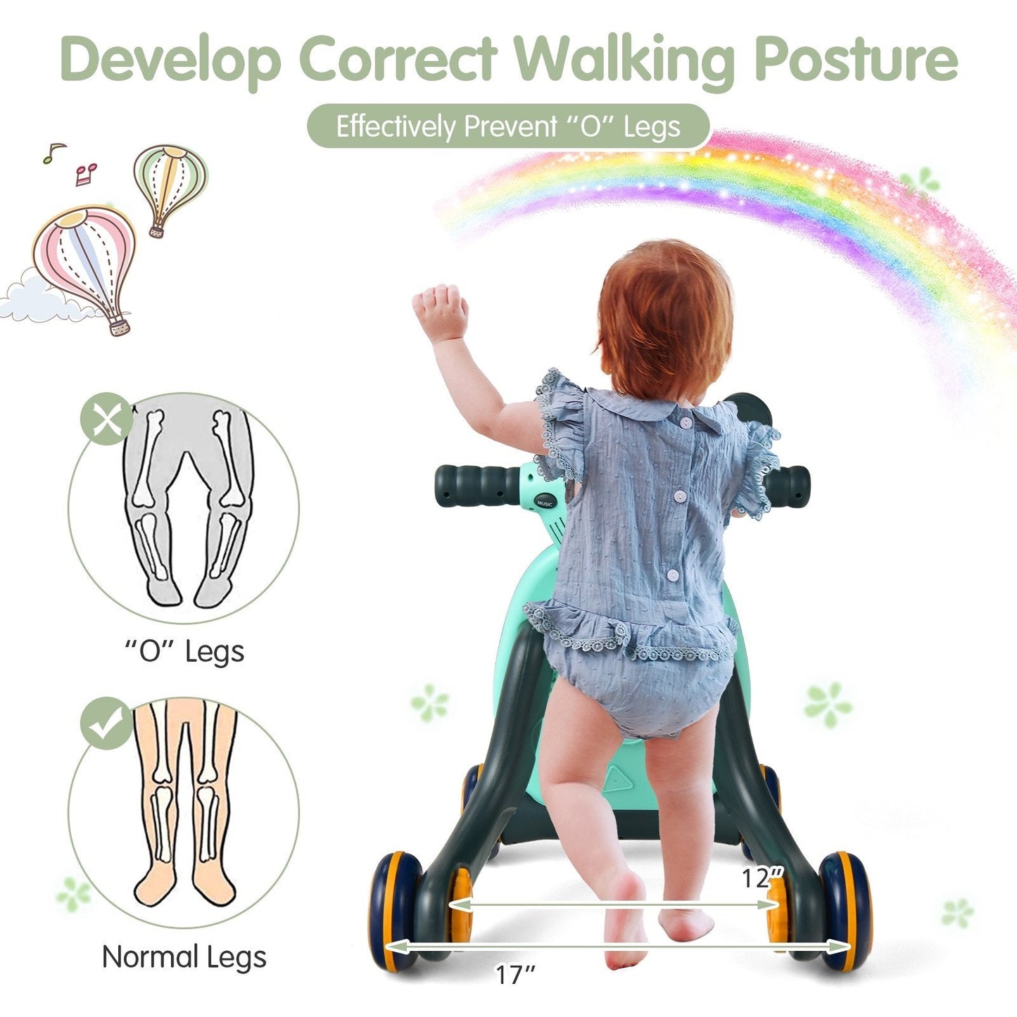 Baby Stroller Learning Multifunctional Baby Activity Walker Early Education Activity Center with Lights