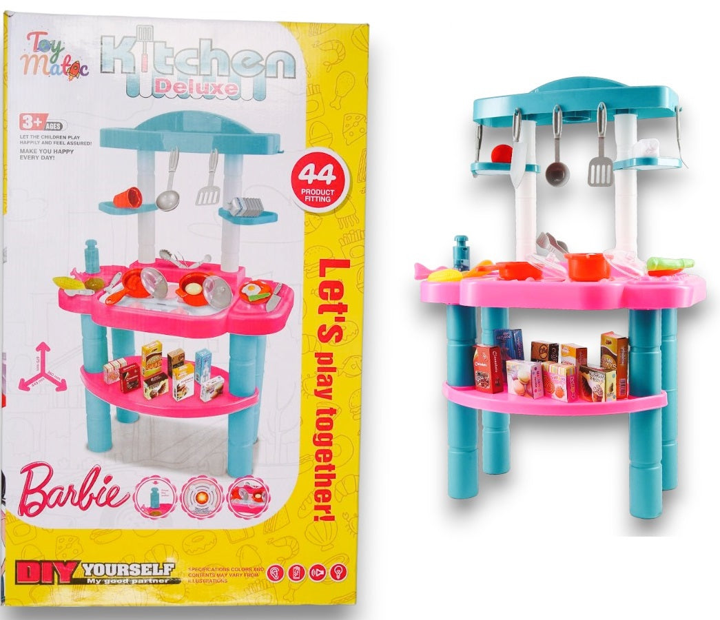 40Pcs Kids/Girls Kitchen Toys Set with Real Water Tab Sound Lights Effect Pretend Play Cooking Set Toys For Girls