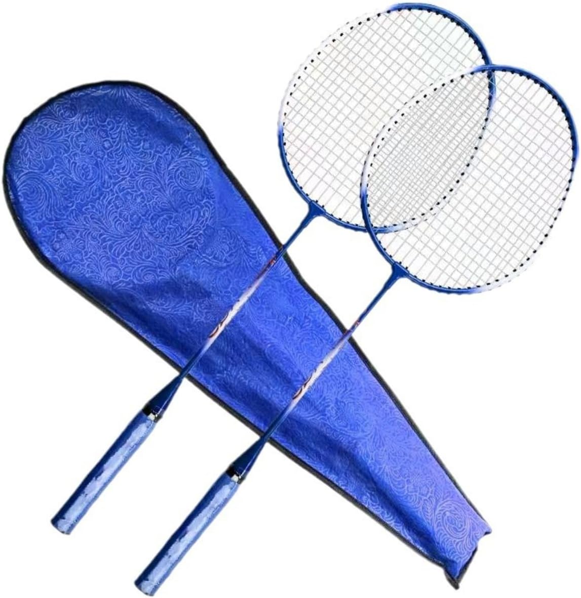 Pair Of Badminton Racket With High Quality Material Bass Metal Lightweight Badminton Racket Set Comfort Handle Suitable for Adults, Kids Random Color