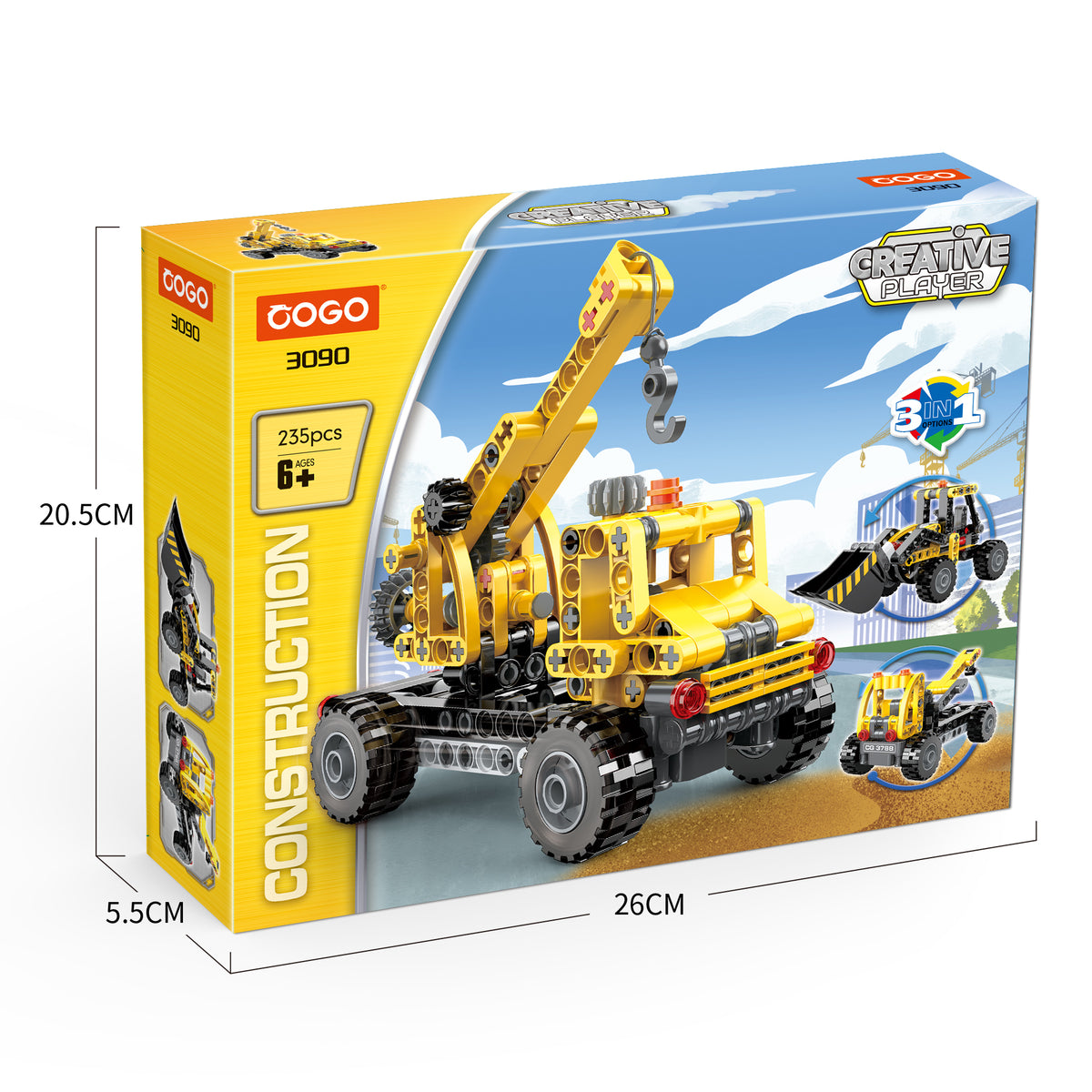 Lego Engineer Construction Vehicle Building Blocks Set Crane, Bulldozer & Loader Toy for Kids Educational STEM Blocks