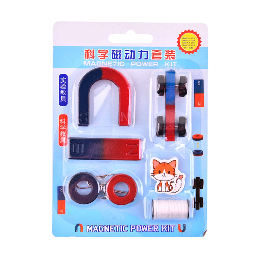 Science Magnet Kit Magnetic Power Kit - Education Science Experiment Tools Bar Ring Horseshoe DIY Educational Science School Classroom Experiment Project Kit for Kids