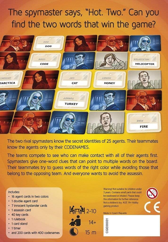 Codenames Board Game Best Family Cards Game Thrilling Adventure Code Names Top Secret Word Game