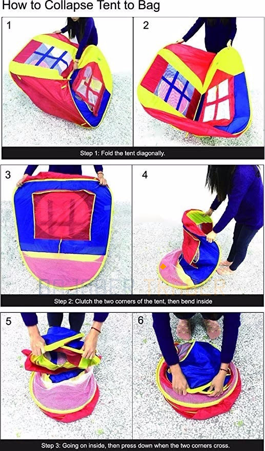 Big Tent House For Kids With 50 Soft Balls Tent Series Pop Up Pretend Play House 110x90x90cm