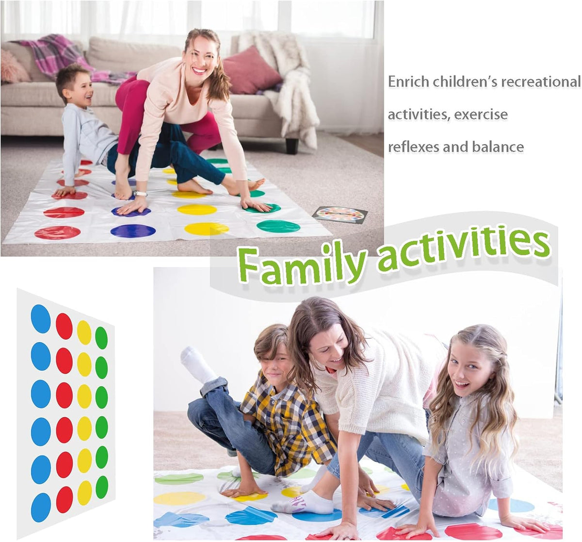 Twister Board Game Twister Game for Children Twister Party Game Balance Floor Game Pad Twister Ultimate Twisting Game for Children and Adults Body Movement Board Game For All Ages Kids