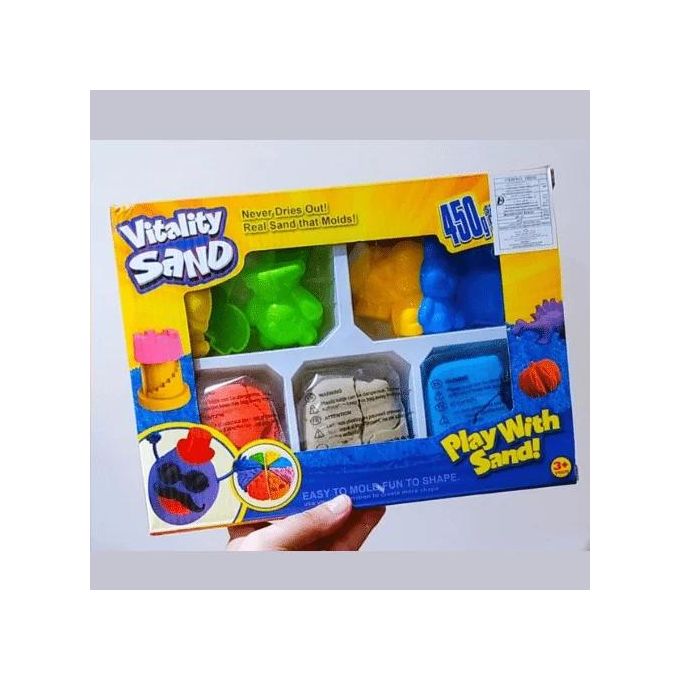 Pack of 4 Kinetic Sand with 4pcs Moulds/shapes 450g Different Colors Modeling Sand Play Set For Kids