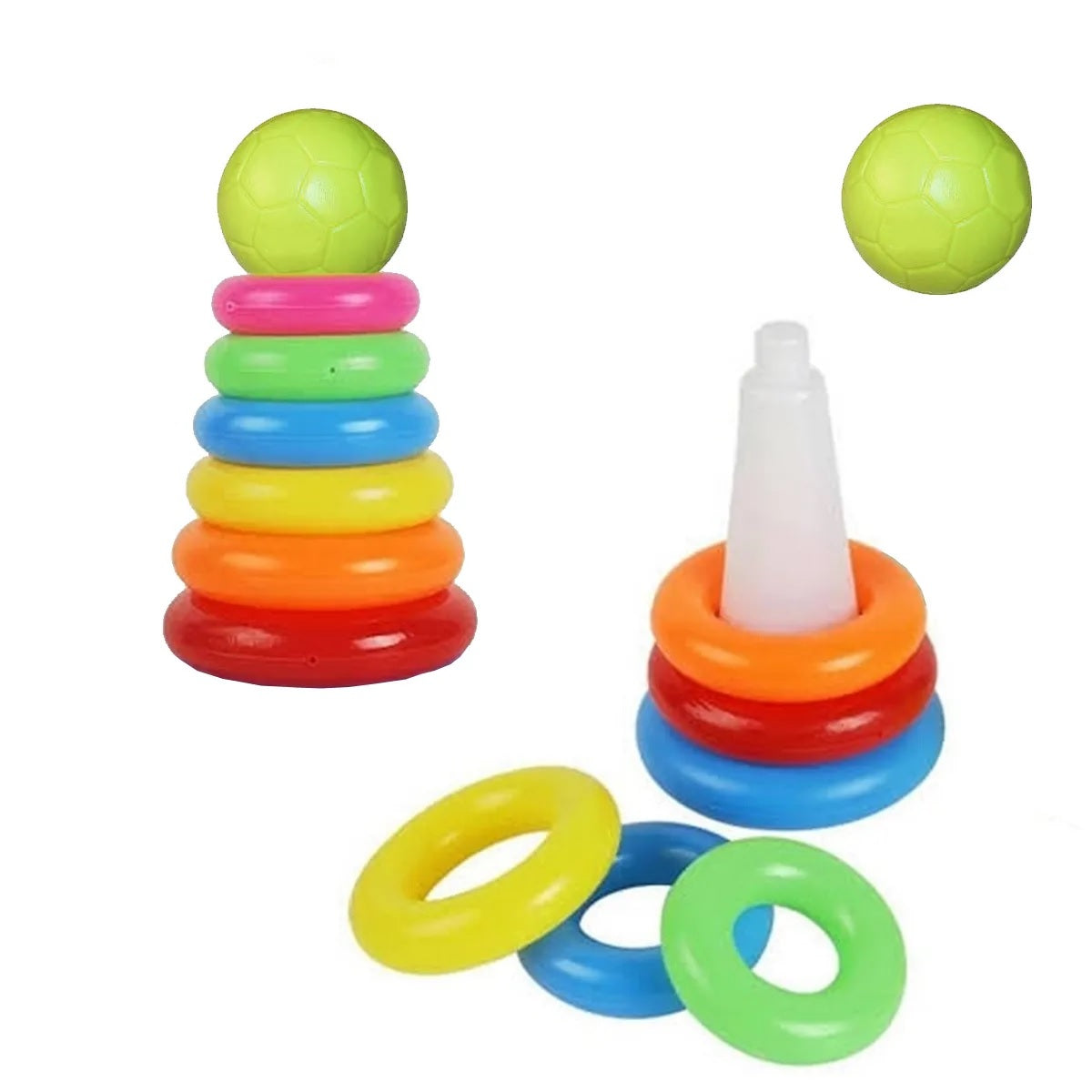 Colorful Rainbow Stacking Rings Tower for Babies Fun & Educational Children’s Toy
