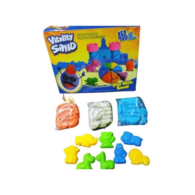 Pack of 4 Kinetic Sand with 4pcs Moulds/shapes 450g Different Colors Modeling Sand Play Set For Kids