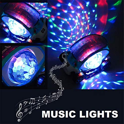 360° Rotating Transparent Toy Car with Flashing LED Lights, Music & Sound – Futuristic Musical Car for Kids Boys and Girls