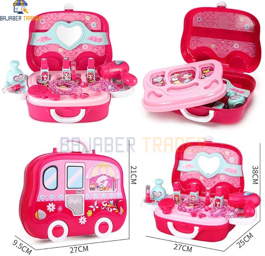 Kids Makeup Fashion Beauty Set Pretend Play Toy Cosmetic Kit 3 in 1