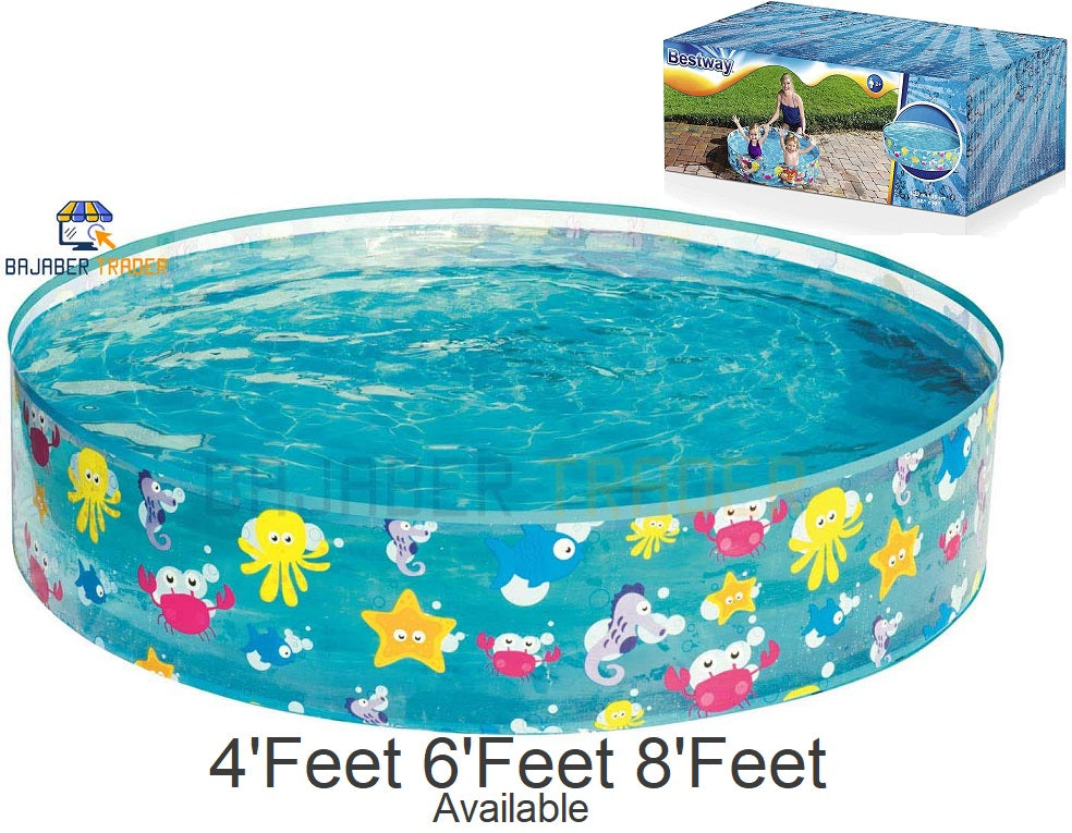 Bestway Sea Swimming Fun Play Pool Without Air 4' 5' 6' 8' feet Fill-N-Fun Paddling Pool For Kids Imported