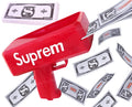 Supreme Rain Money Paper Spray Machine Toy Money with 100 Pcs Play Money Cash  Party Supplies Dollar  Cash Toy