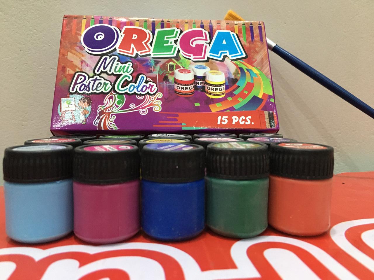 1 box of 15 Orega Poster Color + Free Gift 1 Paint Brush