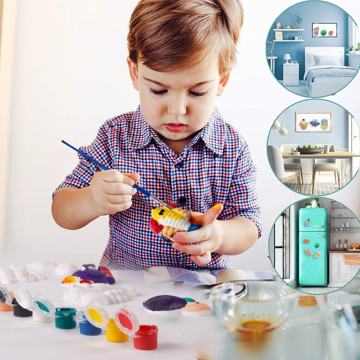 DIY Plaster Mould And Painting Set Ceramic Painting Kit With Acrylic Paints Set For Kids, Art and Craft Kit Painting Kit for Kids, Girls, Boys
