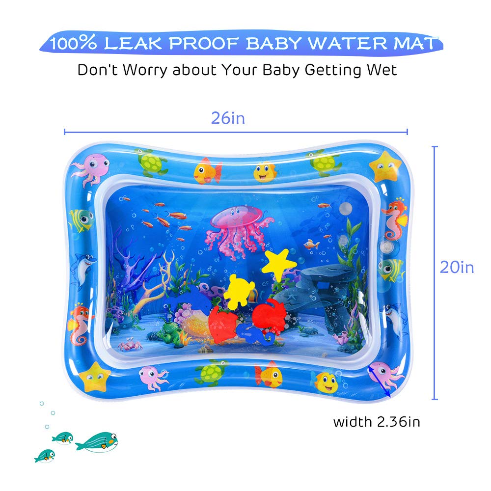 Baby Toddler Activity Water Play Gym Leakproof Cushion Inflatable Tummy Time Fitness Rack Mat