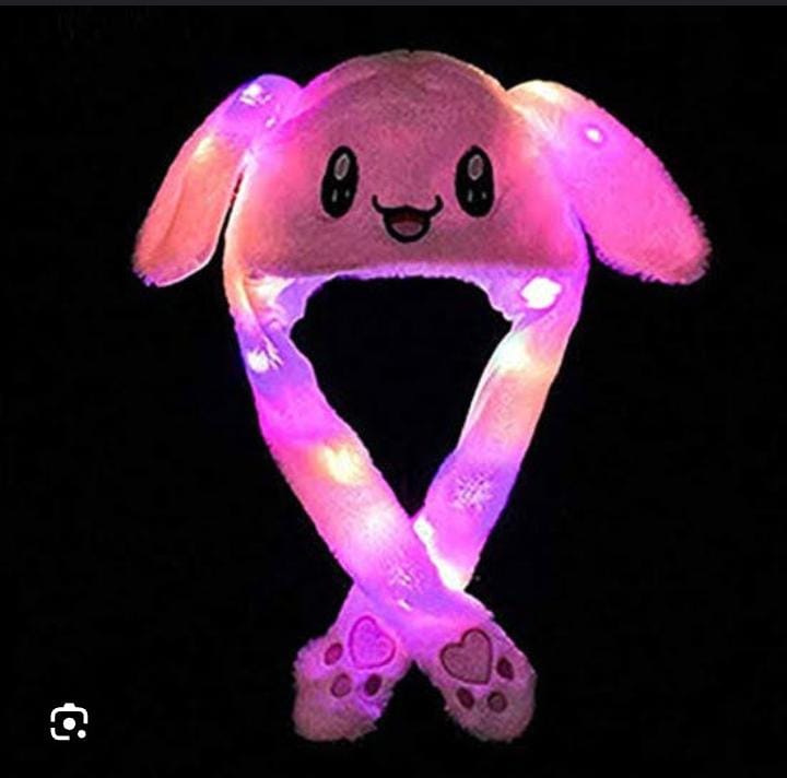 LED Moving Ear Muff Plush Cap For Kids Hat Rabbit Earmuff Soft Warm Plush Cap for Kids | Cute Winter Hat for Boys & Girls Stuffed Toy Random Color TikTok Tranding Earmuff