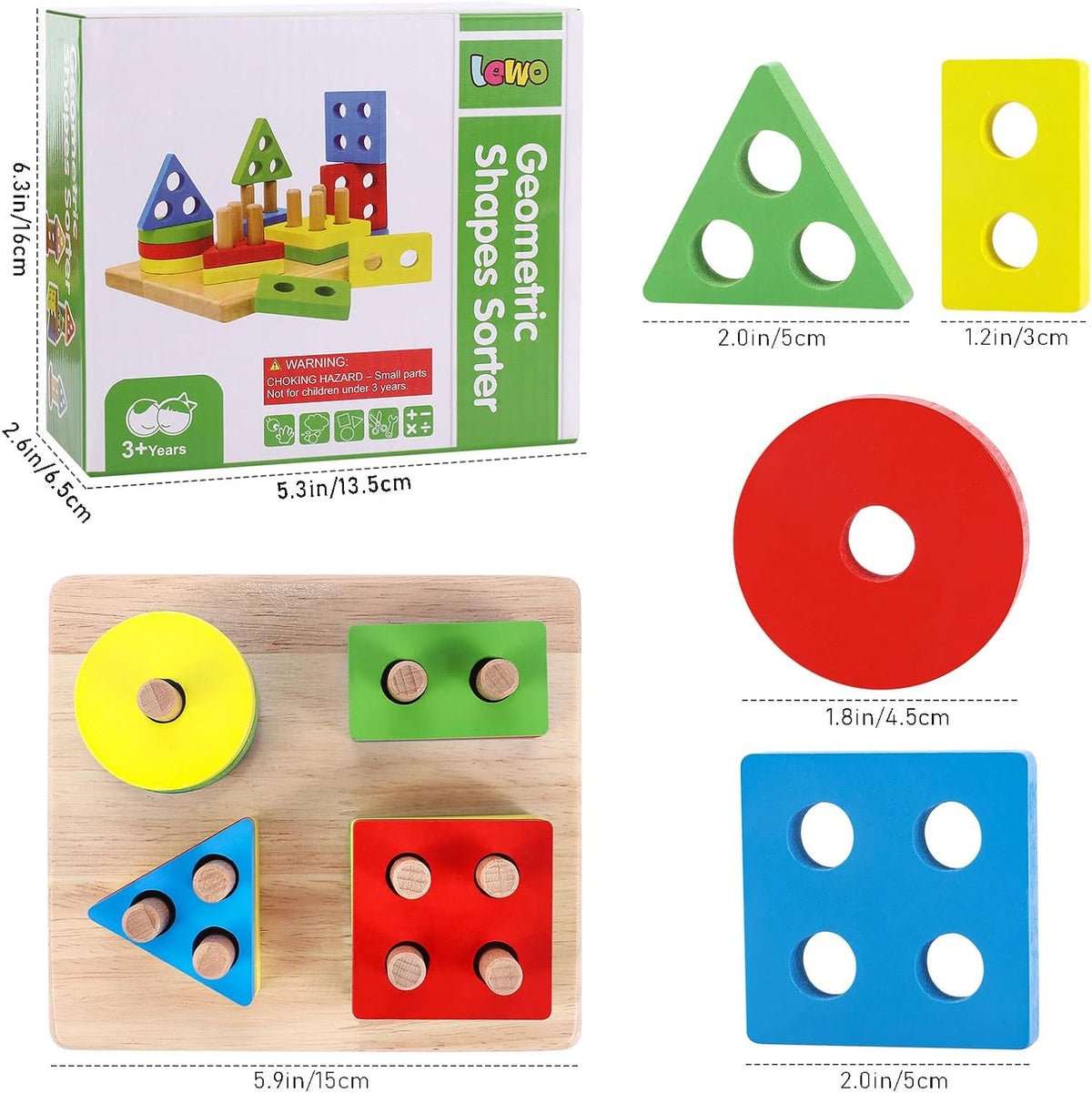 wooden shapes for kids Wooden Puzzle Toddler Toys Shapes Sorter Preschool Geometric Blocks Stacking Games for Kids Geometric Shape Sorter Wooden Puzzles Teaching Geometric Shape Cognitive Matching