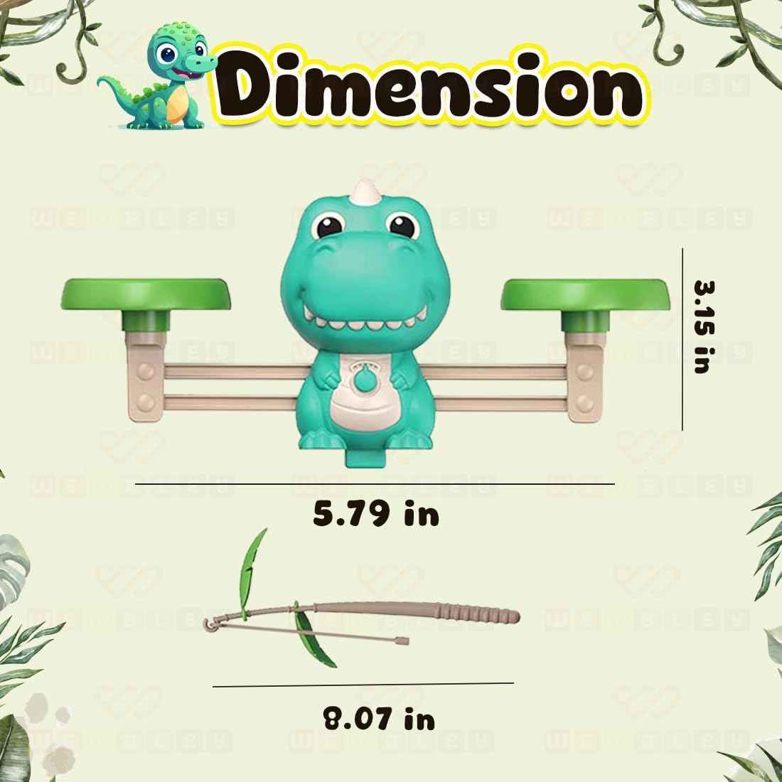 2 in 1 Dino Balancing Toy for Kids Math Game for Kids Educational Games Number Toy Educational Learning Activity Toy Engaging Preschool Game Children's,