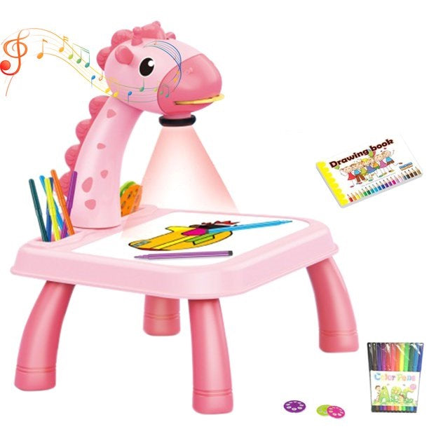 Children Painting Projection Drawing Board LED Projector Drawing Table Toys Kids Projector Painting Board Desk Projection Painting Toy Graffiti Early Education Writing Board Household Erasable Toys