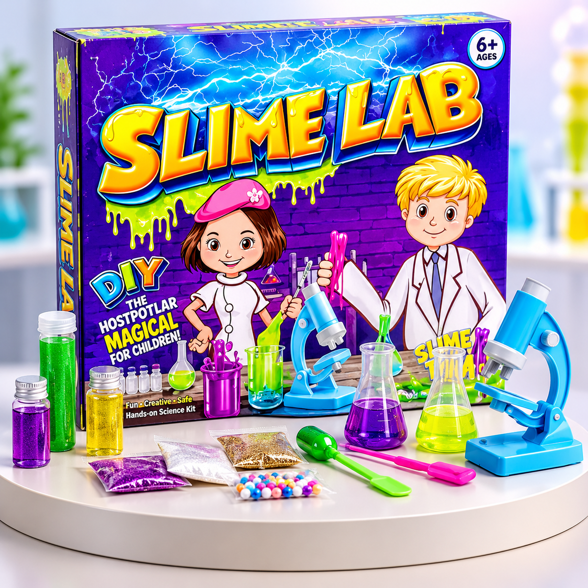 DIY Make Your Own Slime Jolly Slime Making Kit with Free Borax and Storage Boxes and Colors For Kids