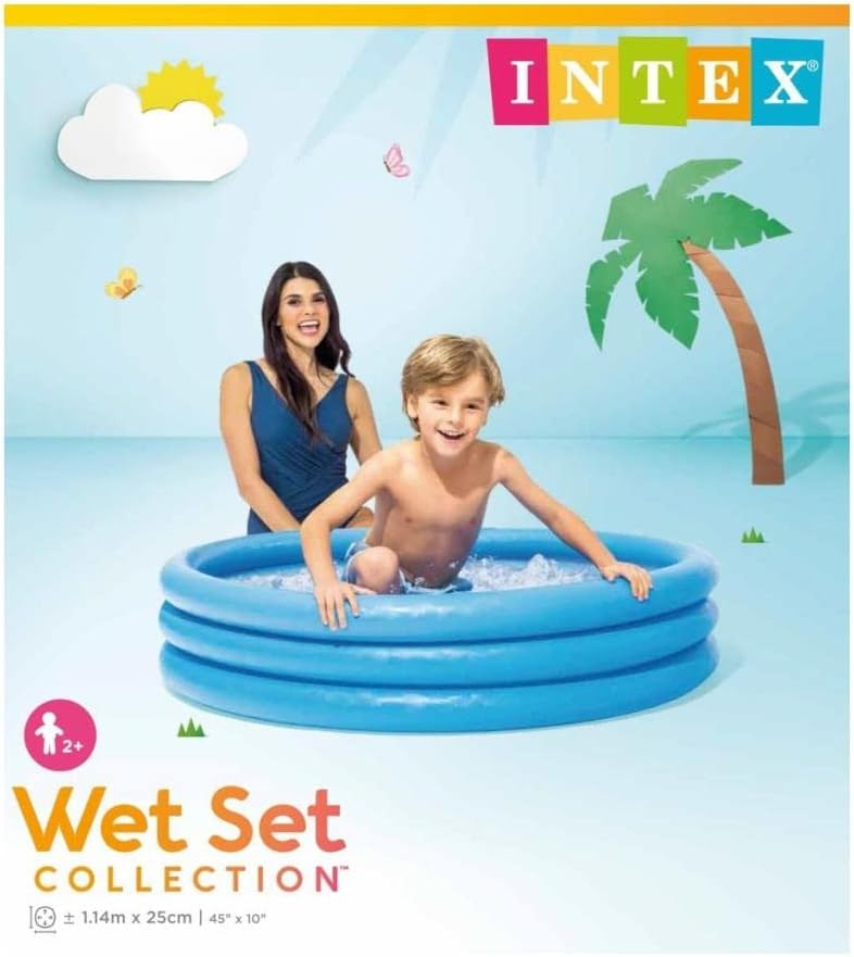 Swimming Pool For Kids Large Size 58"x13" and 45"x10" Crystal Blue Pool kids inflatable Bathtub 3 Ring Pool Bath Tub For Children