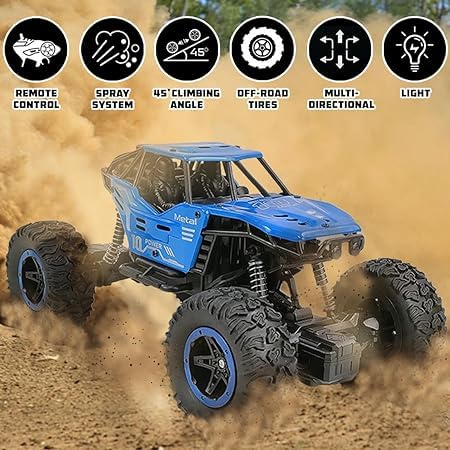 Smoke Rock Crawler Electric RC Vehicles Alloyed Remote Control Booster Spray Toy Car for Kids & Boys