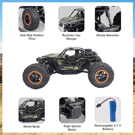 Smoke Rock Crawler Electric RC Vehicles Alloyed Remote Control Booster Spray Toy Car for Kids & Boys