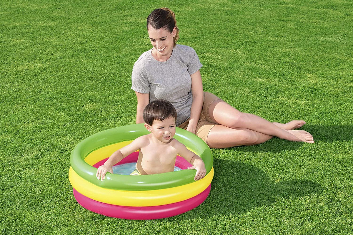 Bestway Inflatable Swimming Pool for Kids, 3 Ring Thickened Portable Kiddie Pool for Babies & Children, Outdoor Water Play Pool