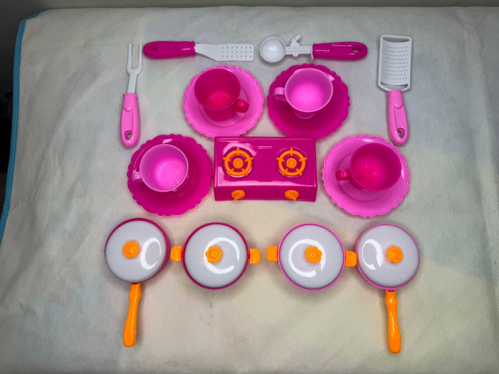 21pcs Kitchen Set For Kids/Girls Pretend Play Cooking Set Happy Little Chef Attractive Colors Cooking Kitchen Set For Girls 21pcs Assorted Colors
