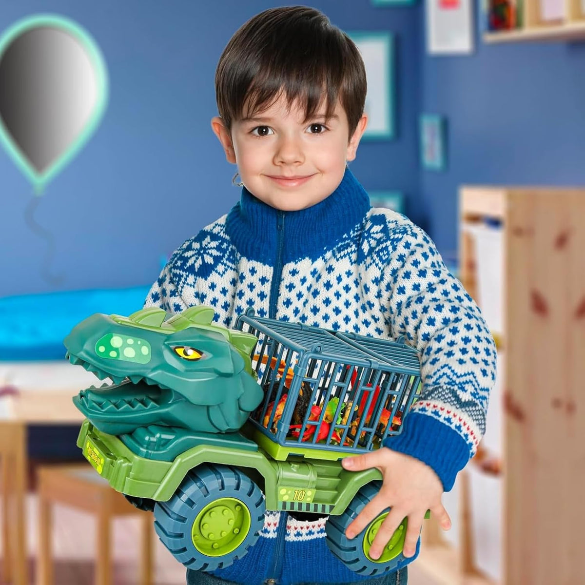 Dinosaur Car Truck Toys Tyrannosaurus Transport Car Carrier Truck With Dinosaur Set Jurassic Toys Dino Car Play Set Toys Gifts for Kids Boys Girls