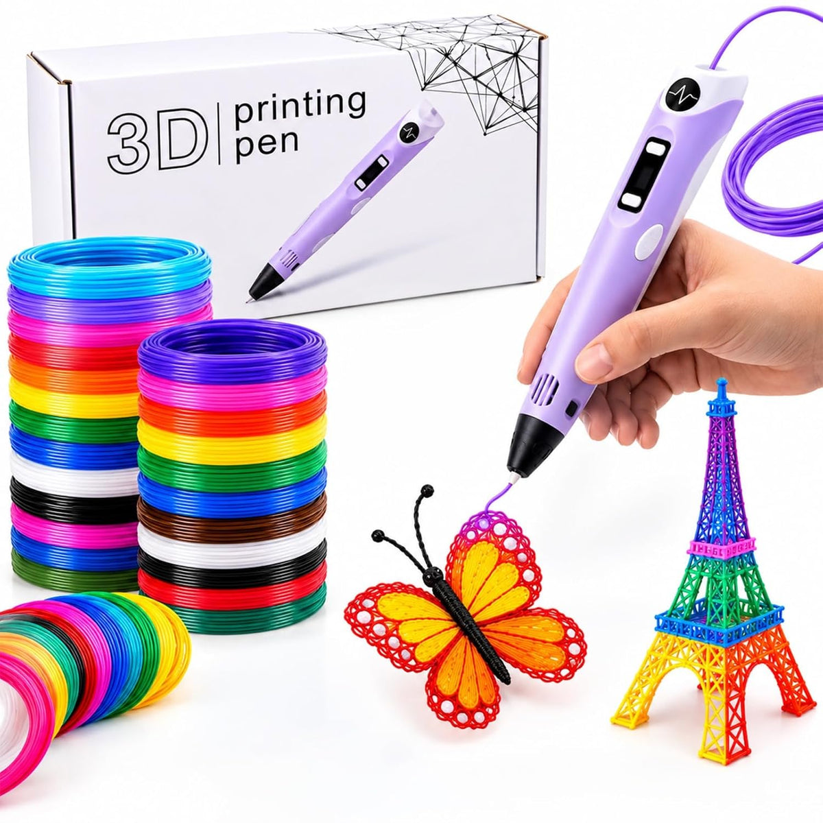 3D Printing Pen for Kids, USB Powered 3D Drawing Pen for DIY Arts & Crafts, Creative Educational Toy for Boys and Girls