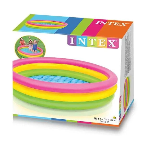 Intex Sunset Glow Baby Swimming Pool For Kids Inflatable 5' 4' 3' 2' Feet Baby Bath Tub Swimming Fun Play Pool