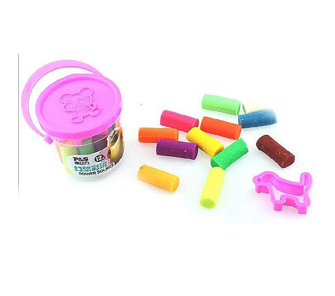 Modelling Clay Bucket for Kids With Mould Kids Play Dough Art Supplies for Kids Crafts Colorfull