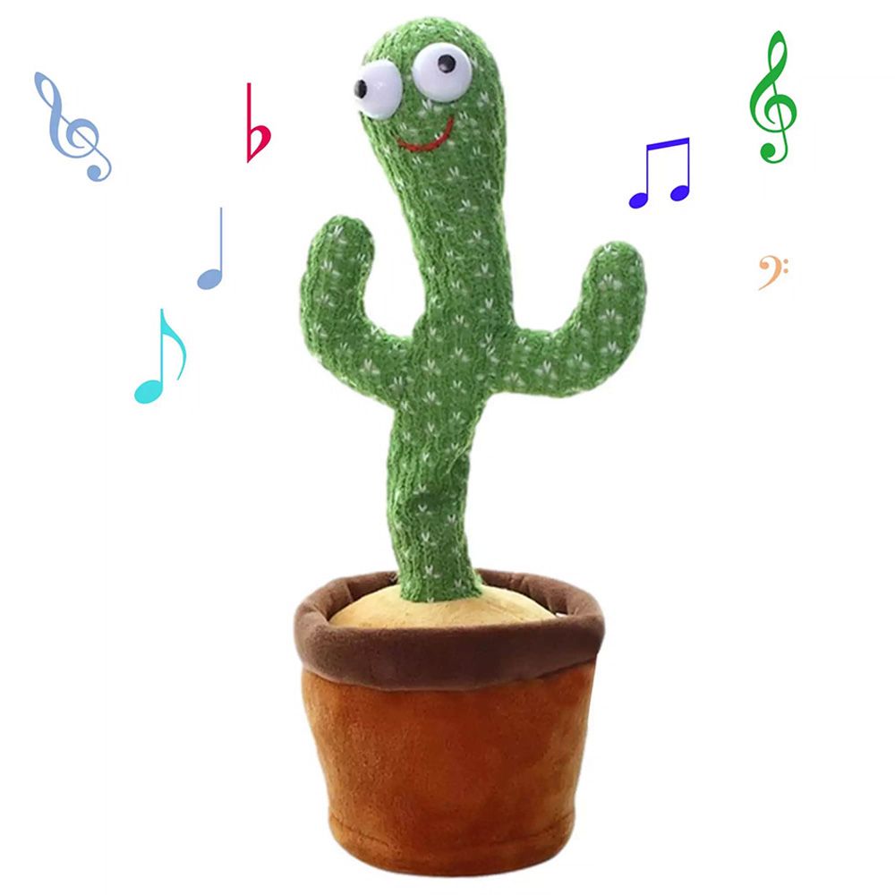 Rechargeable Dancing Cactus Talking Toy Rechargeable | Singing Plush Cactus, Voice Recording, Repeats What You Say, Music & Dancing Toy for Kids