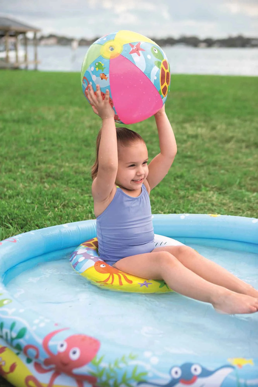 Bestway Play Swimming Pool 4 Feet with Swim Ring and Ball For 3-6 Years Kids