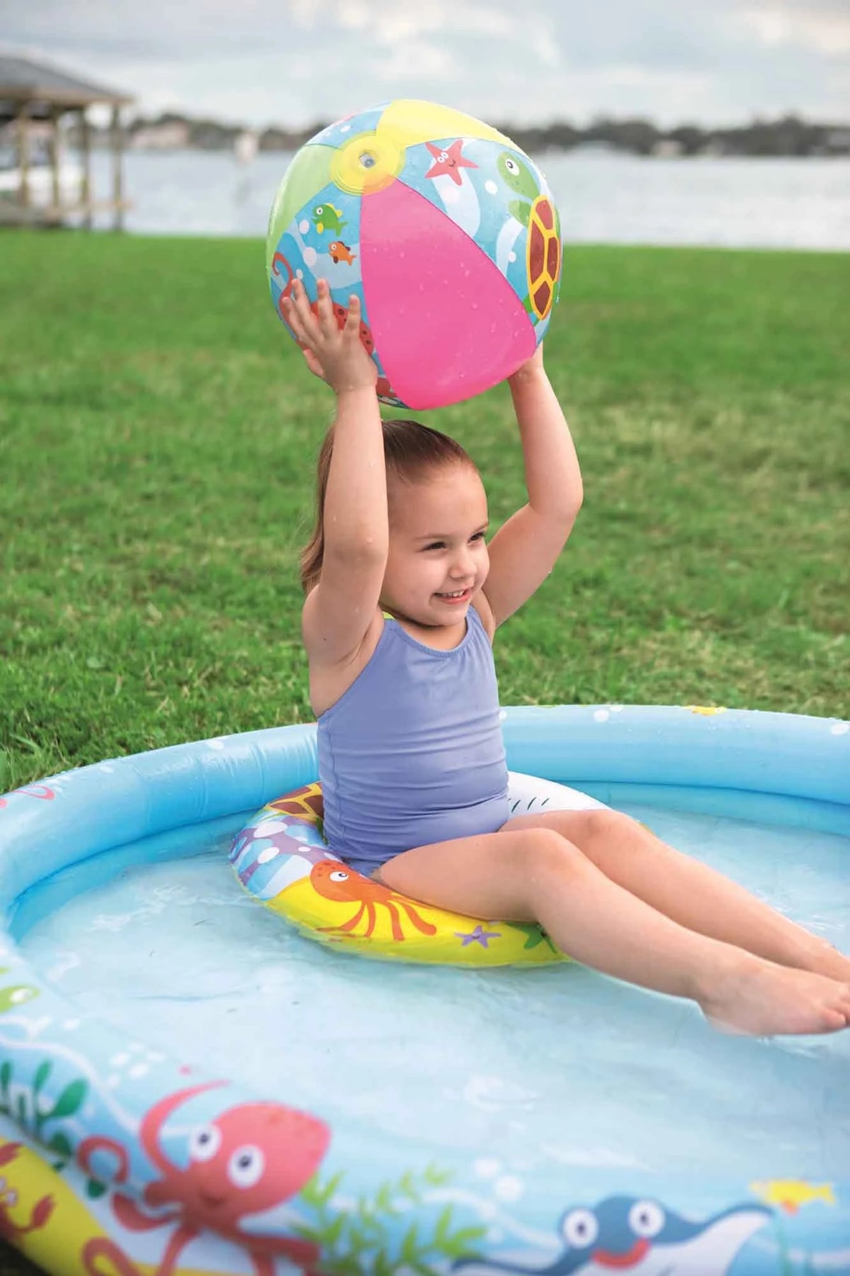 Bestway Play Swimming Pool 4 Feet with Swim Ring and Ball For 3-6 Years Kids