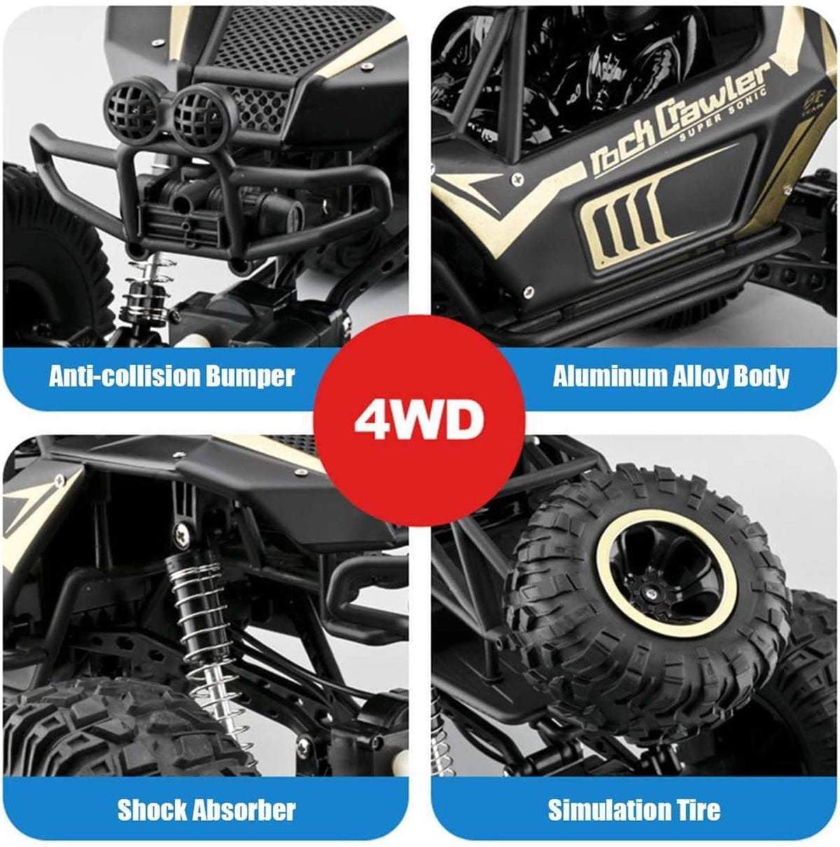 Smoke Rock Crawler Electric RC Vehicles Alloyed Remote Control Spray Toy Car for Kids & Boys Monster RC Truck with Rechargeable Rc Car 4x4 High Speed